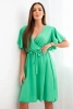 Dress with a wrap neckline light green