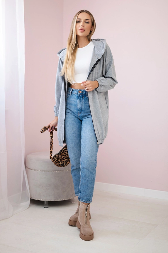 Sweatshirt with print "The world is yours" gray