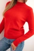 Damenpullover mit Stehkragen aus weichem Strick rot