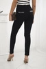 Cotton pants with cubic zirconia on the back pockets black