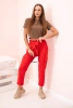 Cargohose mit hoher Taille für Damen rot