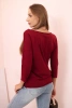 Women's blouse with a boat neckline burgundy