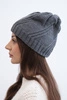 Women's wool winter hat with decorative crystals K399 black
