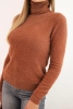 Women's alpaca sweater with turtleneck dark camel