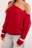 Sweter damski wiskozowy asymetryczny typu nietoperz bordowy