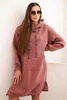 Women's cotton dress with a hood insulated dark pink