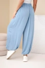 Damen-Viskosehose mit weitem Bein Jeansblau