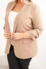 Damenjacke Plus Size ohne Verschluss mit Futter XL/2XL dunkelbeige