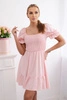Платье с рюшами и оборками пудрово-розовый