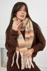 6071 Women's scarf beige + red