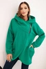 Women's insulated hoodie with an asymmetrical zipper green