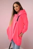 Sweatshirt with short zipper pink neon