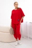 Cotton set blouse + trousers red