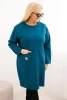 Plus Size women's dress butter with pocket and 3/4 sleeve sea green