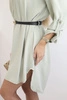 Dress with longer back and belt dark mint