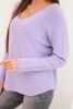 Women's sweater with viscose and V-neck light purple
