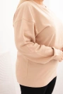 Damska pėtelinė palaidinė Plus Size medvilninė basic su apvaliu iškirpimu bežinė