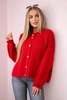 Wool sweater with decorative buttons red