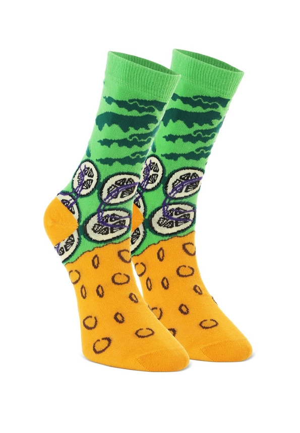 Socken mit Burgerdruck – Set aus 2 Paar Unisex in origineller Verpackung
