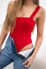 Body blouse on shoulder straps red