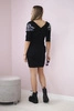 Dress with wings on the shoulders black