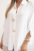 Women's shirt with viscose, decorative buttons, and collar white