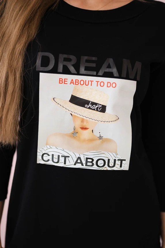 Dream Print Kleid schwarz