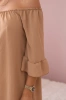 Spanish blouse with frills on the sleeve camel