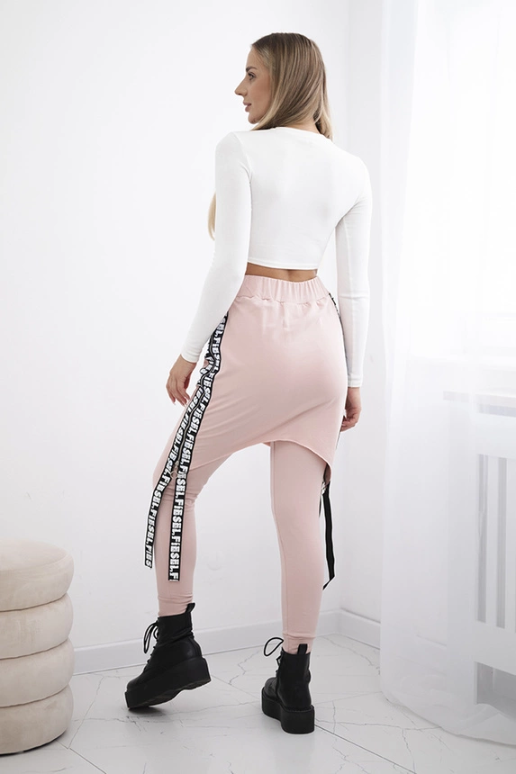 Pants/Suit with selfie lettering dark powdered pink