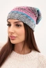 Hat with fleece Krystyna K207 pink+dark gray