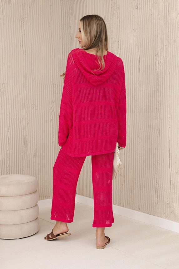 Durchbrochenes Set Rayon Fuchsia