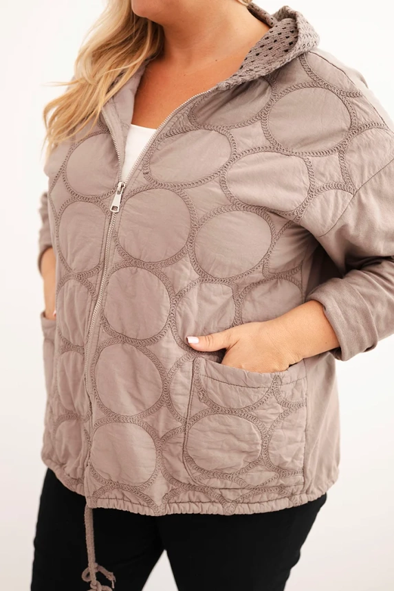 Dámská mikina Plus Size bavlněná na zip fango