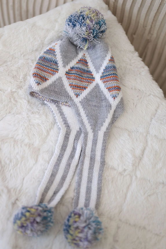 Moteriški ausinukai Eunika K322 pilka+mėlyna