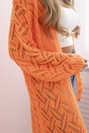 Svetr dlouhý kardigan Super KID Mohair oranžový neonový