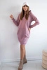 Hooded dress dark pink