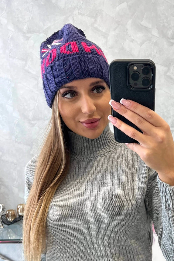 Dámska čiapka London K385 tmavo fialová