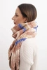 Women's wool scarf soft and warm in colorful stripes KN19 dark powder pink