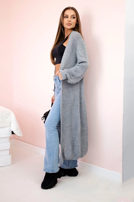 Sweater long cardigan gray