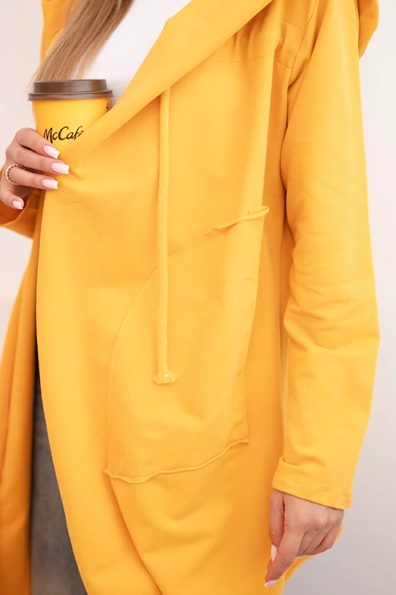 Cape with a loose hood mustard
