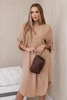 V-neck dress camel