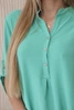 Blouse with a longer back dark mint