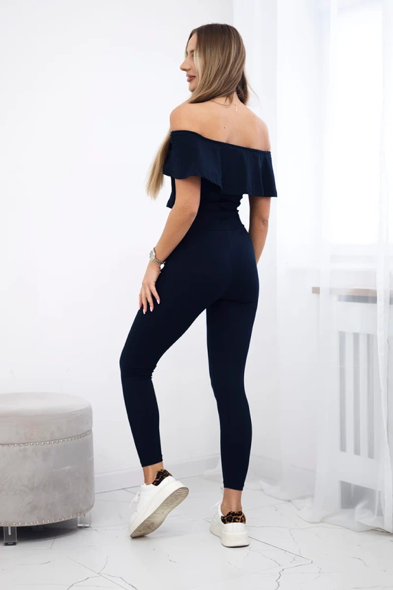 Set with a frill navy blue