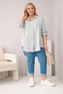 Bavlnená mušelínová košeľa Plus Size sivý