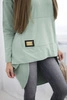 Sweatshirt with long back and hood dark mint