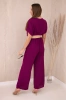 Jumpsuit mit dekorativem Taillengürtel Pflaume