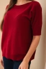 Damenpullover aus Viskose mit kurzen Ärmeln bordeaux