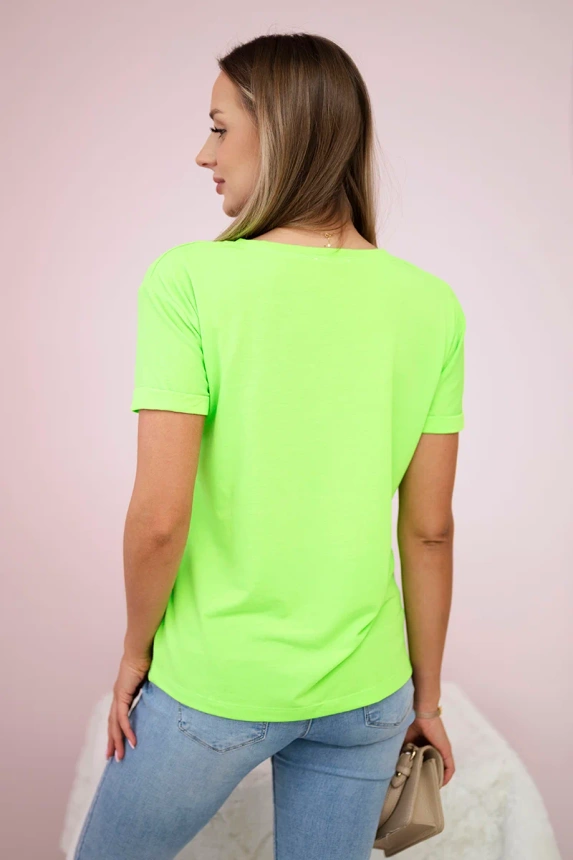 Bluse mit Damengrafik grün neon