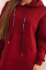 Women's cotton hoodie dress insulated burgundy