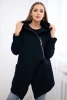 Insulated sweatshirt with an asymmetrical zipper navy blue