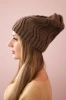 Cap with fleece Sylwia K244 mocca